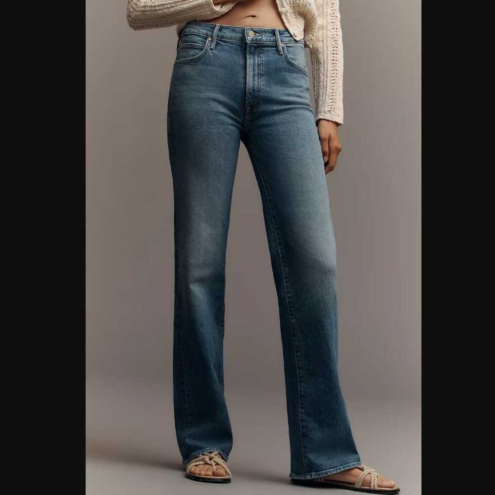 New 30 MOTHER x Anthropologie The Kick It high-rise jeans in Tequila Sunrise - Picture 2 of 12